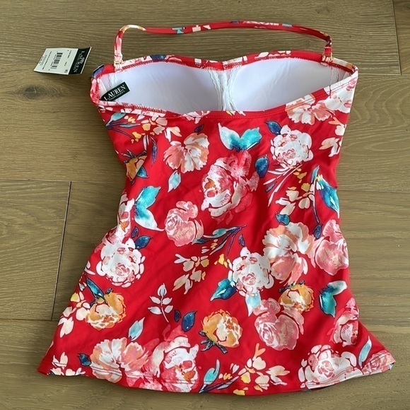 NWT Ralph Lauren Floral Twist Front Bandeau Tummy Control Tankini Top - Picture 4 of 4